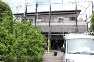 2021年5月外壁屋根ベランダ防水塗装・板金工事常総市T様の工事中の写真１